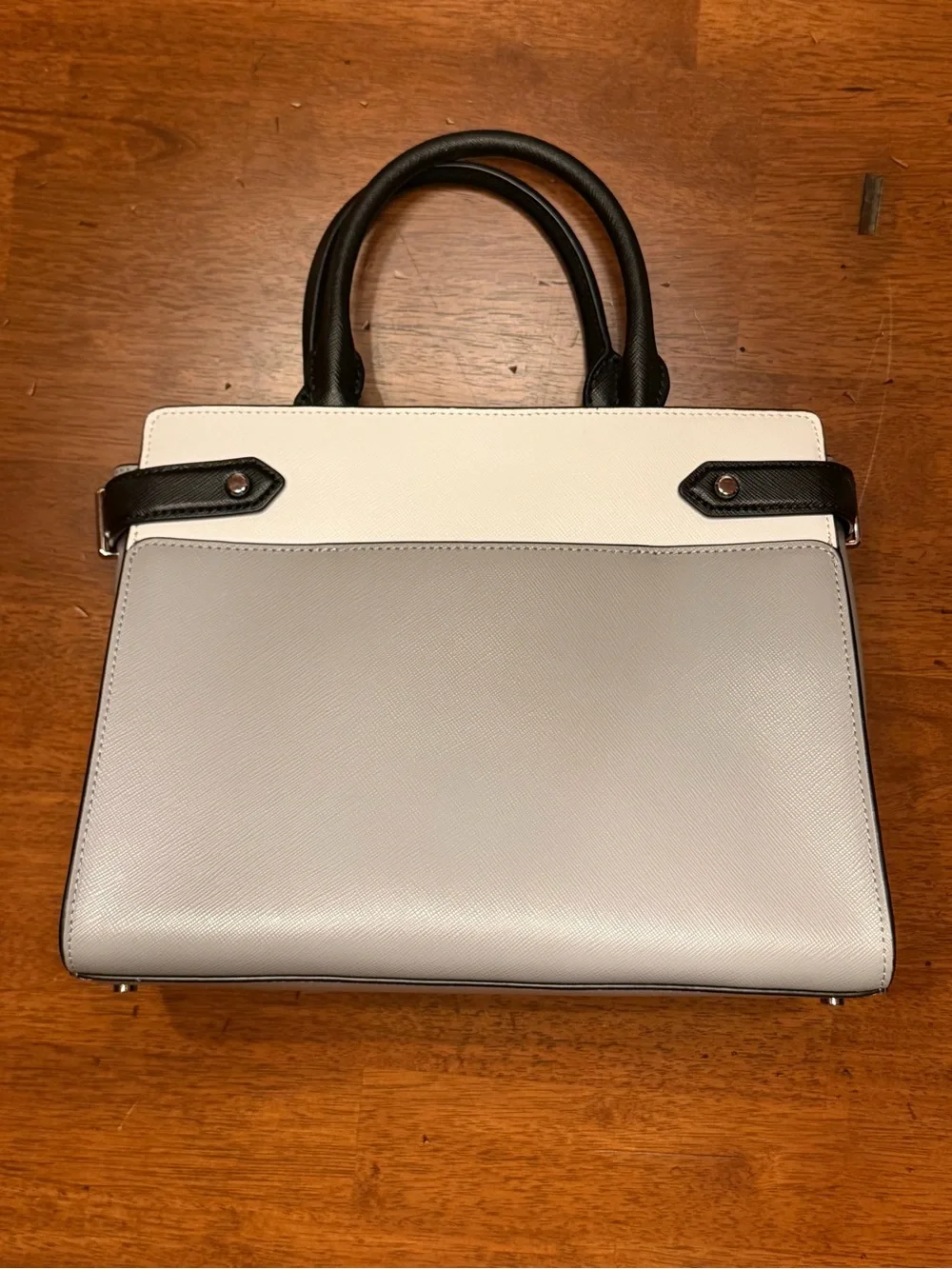 Kate Spade NWOT Colorblock Black/Grey Leather Top-Handle Crossbody Bag